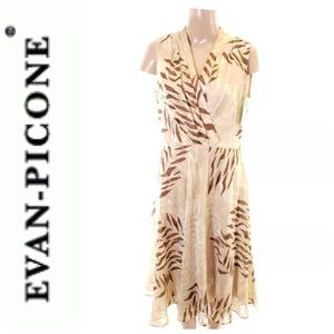 Womens Evan-picone Size 24w Brown Dress